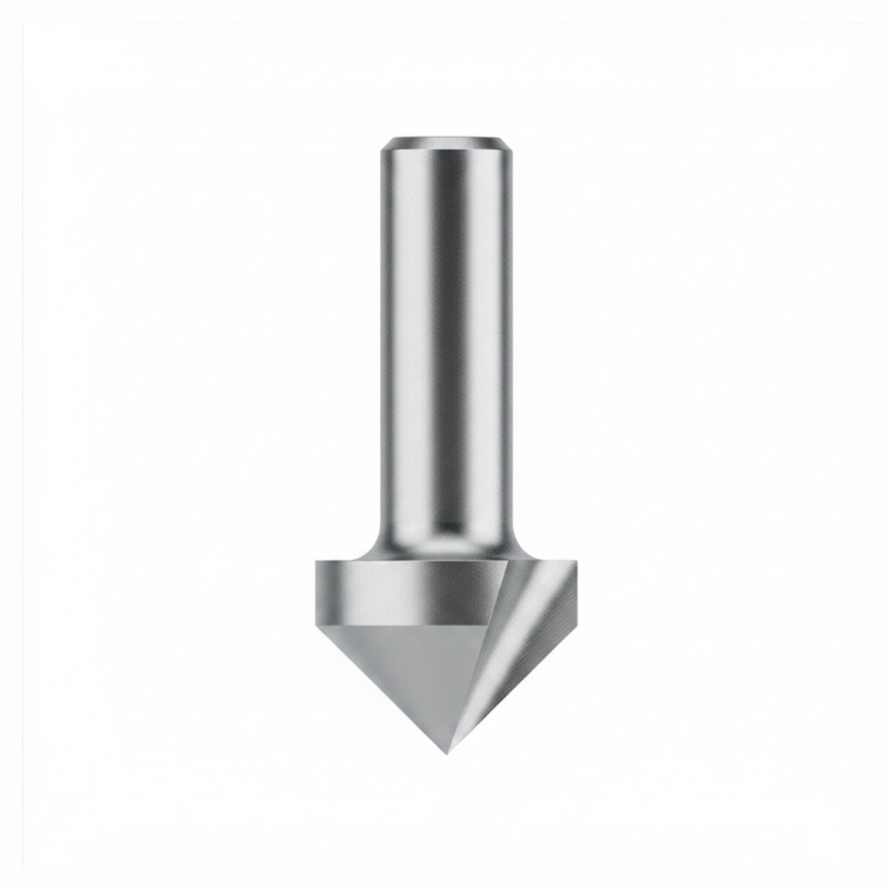 Dimar DIM-105R8-19 3/4in Dia Carbide Tipped V-Groove Bit 90deg 2 Flute 1/2in Shank 3/8in Depth