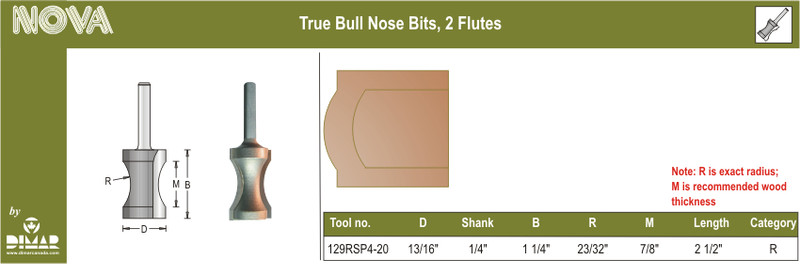 Dimar DIM-129RSP4-20 True Bull Nose