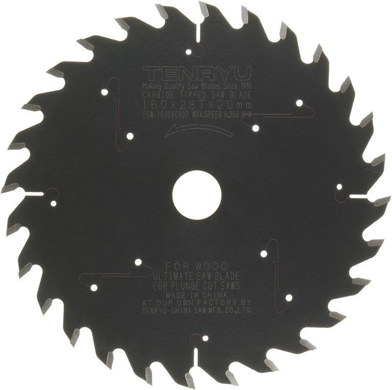Tenryu TEN-PSW-16028CBD2 160mm x 28T Festool Wood Combination Blade