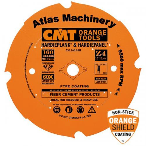 CMT Orange Tools CMT-23616004H CMT Fibre Cement Diamond Blade for Track Saws - 4 Tooth, 20mm Bore