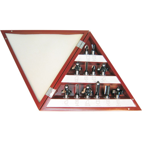 Dimar DIM-WP12-3 12-Piece Carbide Tipped Router Bit Sets, 3 Flutes 1/4in Shank