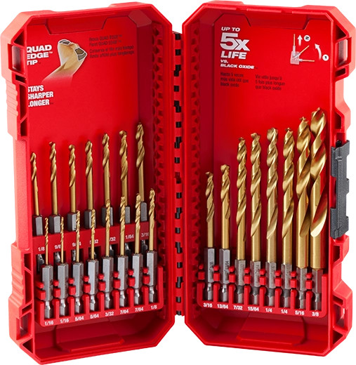 Milwaukee MIL-48-89-4631 23 Piece TiN Shockwave Drill Bit Kit