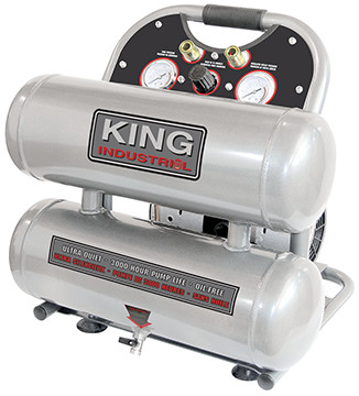 King Industrial KING-KC-4620A 4.6 Gallon Ultra Quiet Oil Free Air Compressor