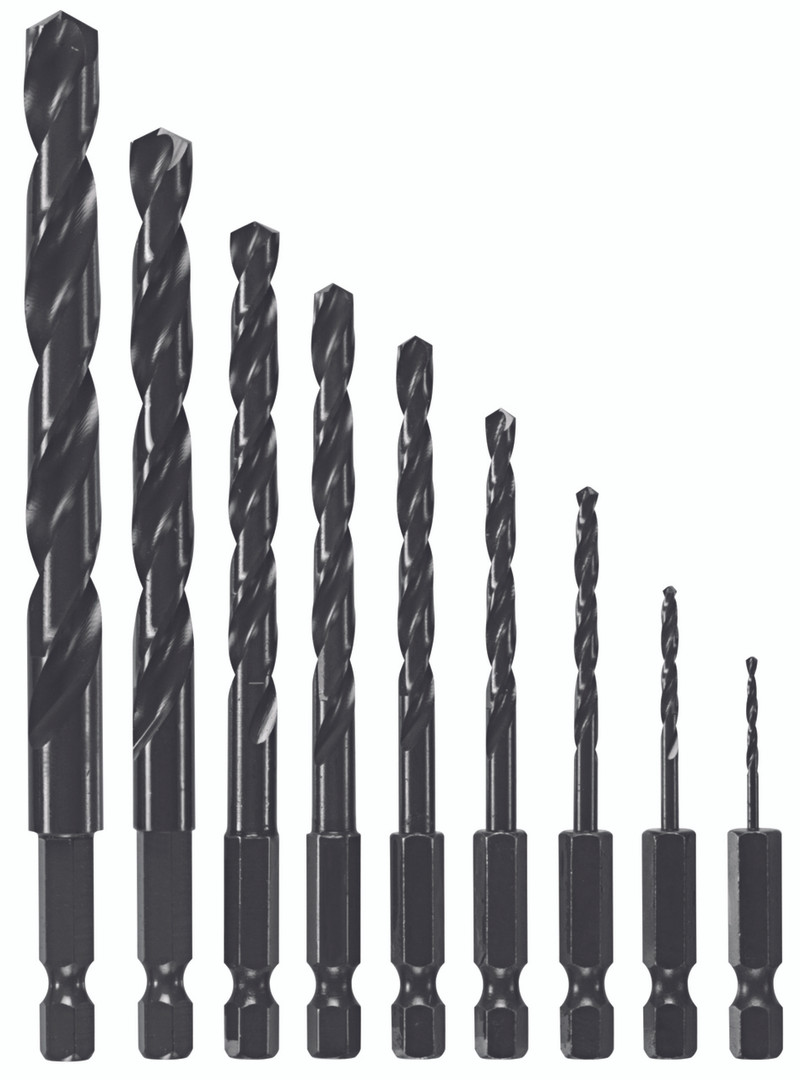 Bosch BOS-BL9IM 9 pc. Impact Tough Black Oxide Drill Bit Set