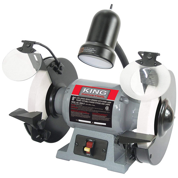 King Industrial KING-KC-895LS 8in Low Speed Bench Grinder With Light