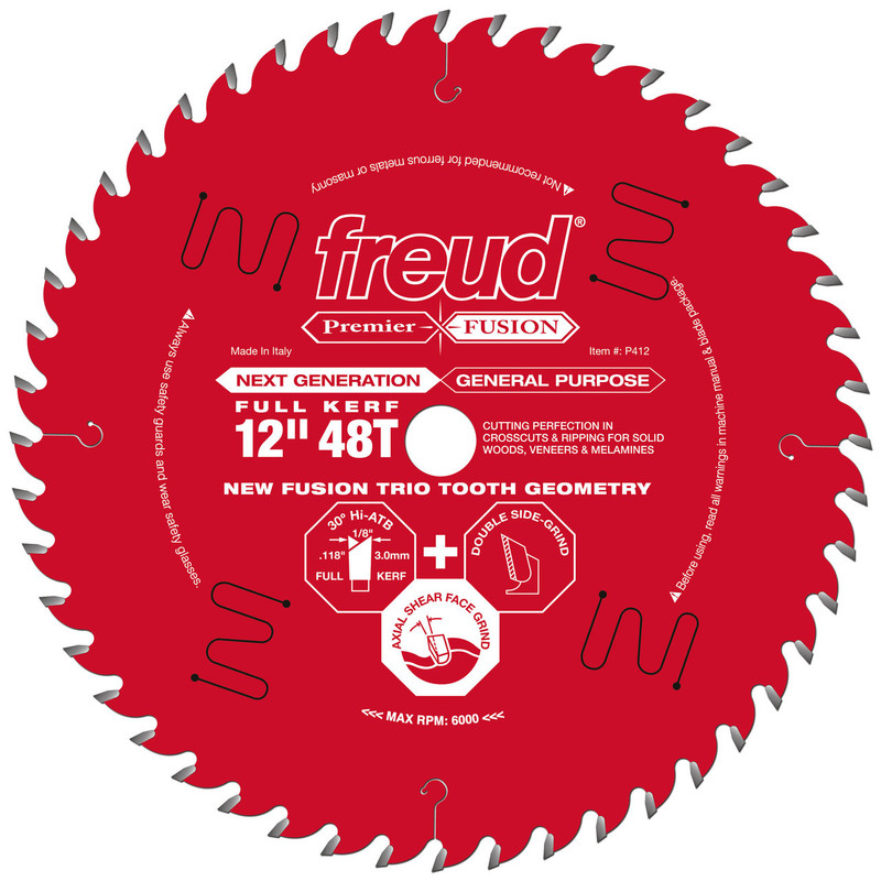 Freud FRE-P412 12in X 48T Premier Fusion Saw Blade