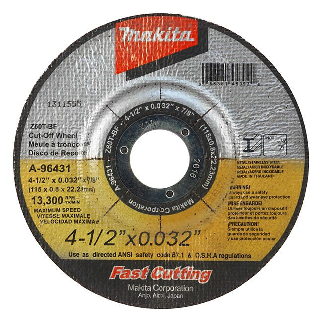 Makita MAK-A-96431-25 4-1/2in Ultra-Thin Kerf Cut Off Wheels Type 27 (Pack of 25)