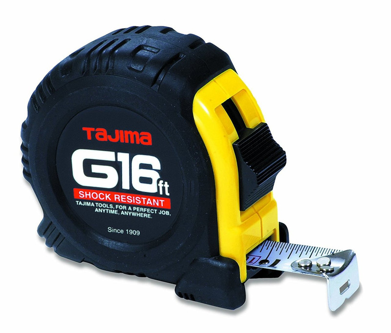 Tajima TAJ-G-16BW Standard Scale Tape Measure with 1in Steel Blade - 16 ft
