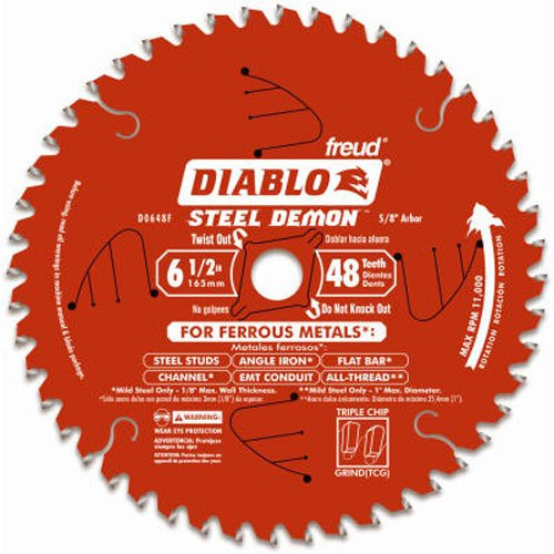 Diablo FRE-D0648CFA 6-1/2in X 48T Steel Demon TCG Ferrous Cutting Circular Saw Blade