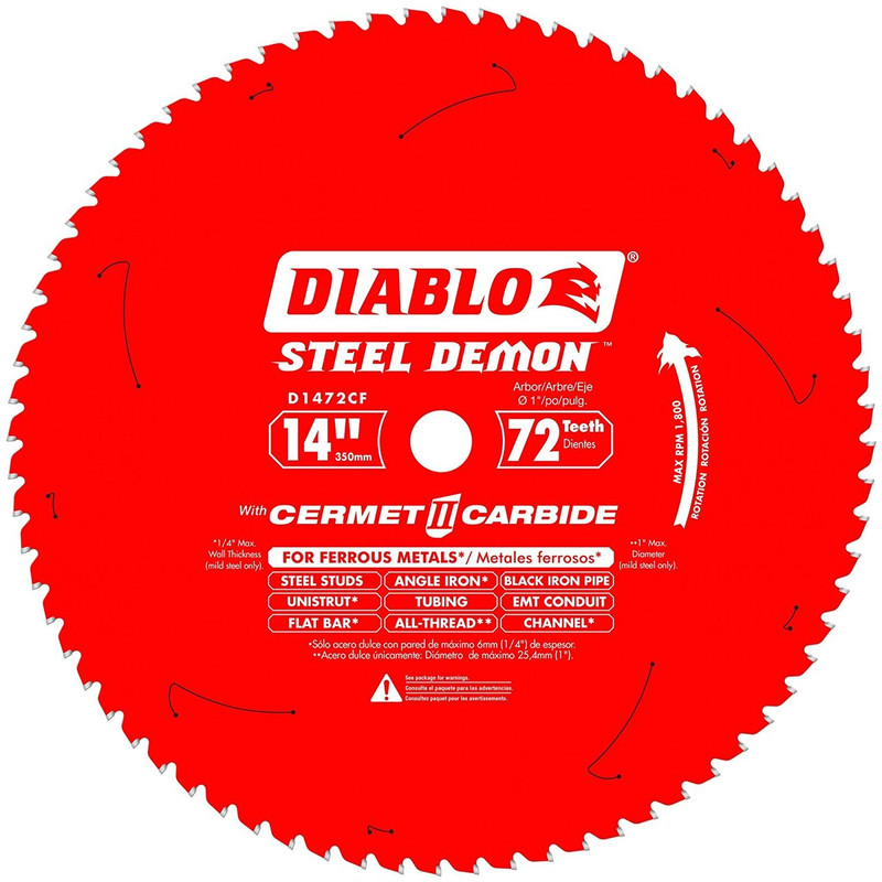 Diablo FRE-D1472CF 14in X 72T Steel Demon Cermet II Carbide Ferrous Metal Blade