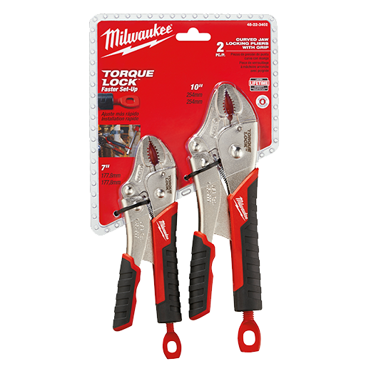 Milwaukee MIL-48-22-3402 2PC TORQUE LOCK Curved Jaw Locking Pliers Set