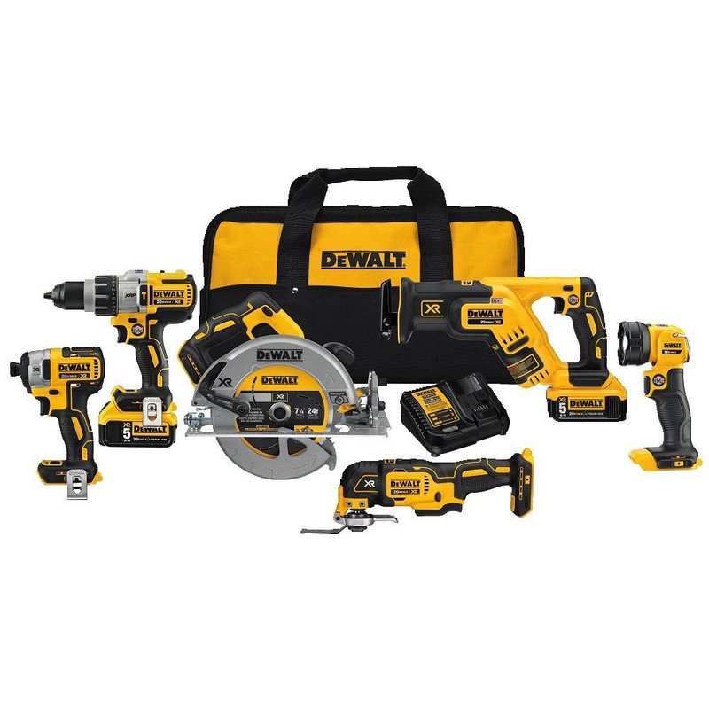 DEWALT DEW-DCK694P2 20V MAX XR 6-Tool 2x 5.0Ah Combo Kit