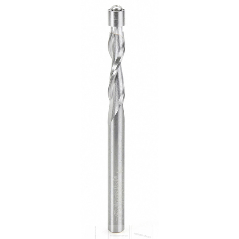 Amana AMA-46197 1/4 Dia x 1in x 1/4 Shank with Double Ball Bearing Up-Cut Solid Carbide UltraTrim Spiral