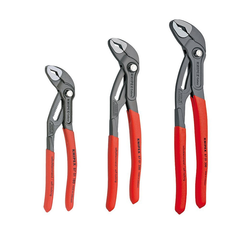 Knipex KNIP-002006US1 3-Piece Adjustable Cobra Pliers Set