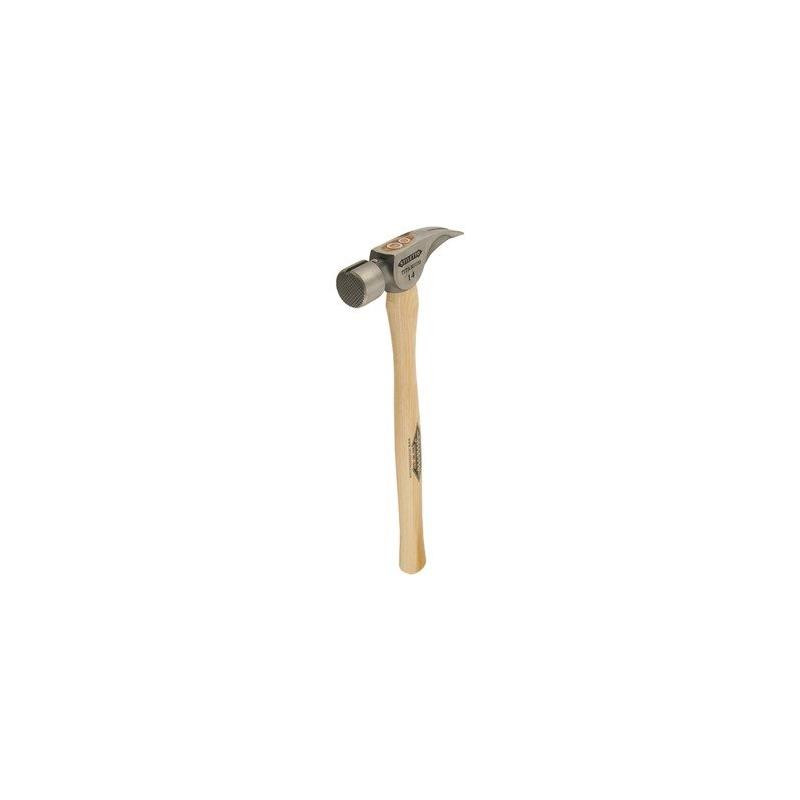 Stiletto Tool STIL-TI14MS 14oz Titanium Hammer with Milled Face and 18in Straight Hickory Handle