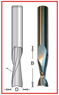 Dimar DIM-SC463 1/4in Solid Carbide Spiral Upcut Bit 2 Flute 1/4in Shank