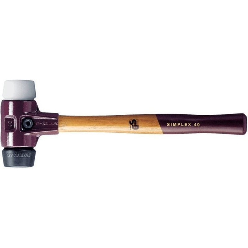 Halder HAL-3027080 80 Simplex Mallet White Superplastic and Black Rubber 6lb