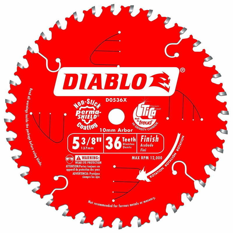 Diablo FRE-D0536X 5-3/8in X 36T ATB Finish Cordless Trim Saw Blade