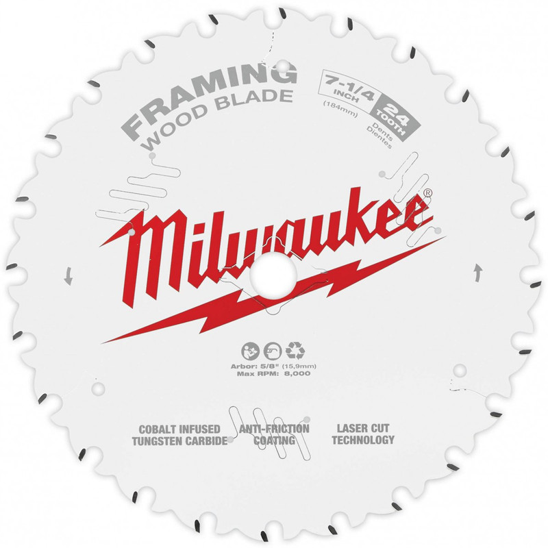 Milwaukee MIL-48-40-0720 7-1/4in 24 Tooth Framing Circular Saw Blade