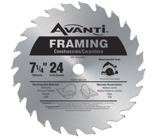 Freud FRE-A0724A Avanti 7-1/4in X 24T Framing Blade