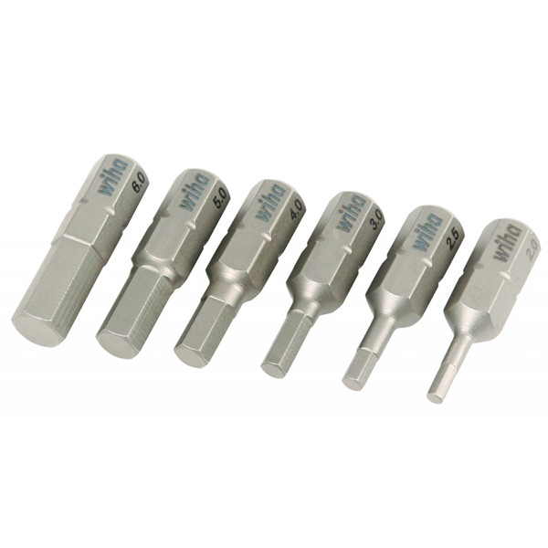 Wiha Tools WIHA-71397 6pk Hex Metric Insert Bit 2.0mm - 6.0mm