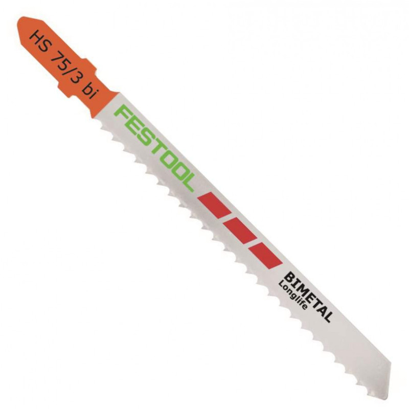Festool FES-204336 HS75/3BI Plastic-Cutting Jigsaw Blades, 3 in, 8 TPI, 5-pk