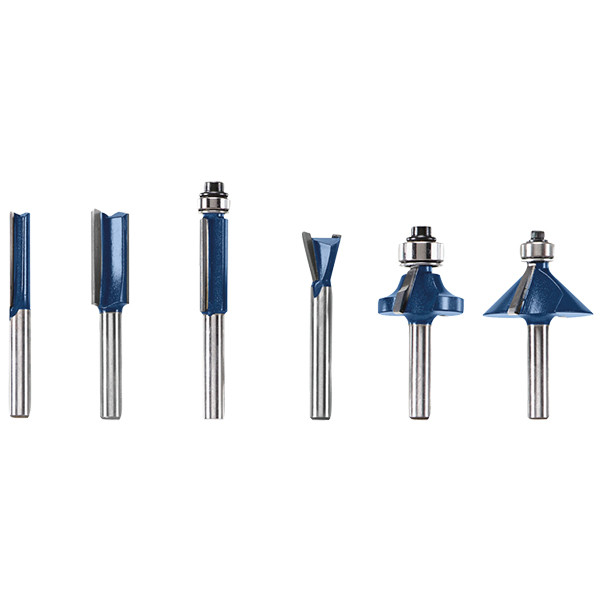 Bosch BOS-RBS006 6 pc Multi-Purpose Router Bit Set 1/4in. Shank