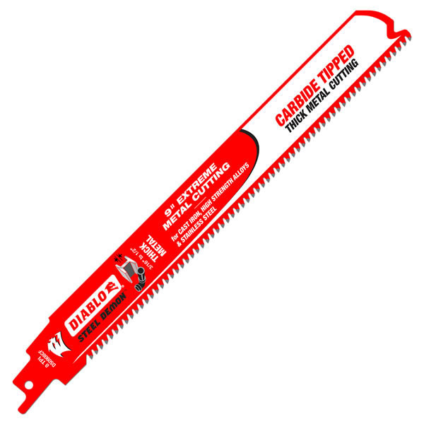 Diablo FRE-DS0908CFC 9in Steel Demon C/T Reciprocating Blades for Thick Metal Cutting