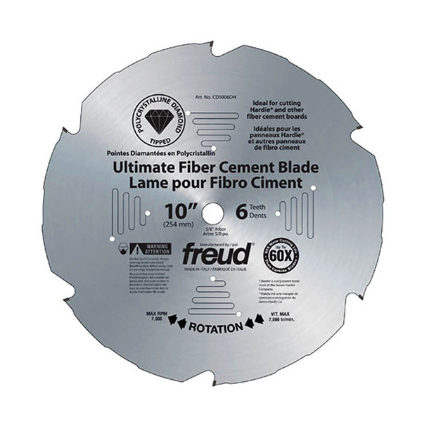 Diablo FRE-D1006DHC 10in X 6T Polycrystalline Diamond-Tipped Ultimate Fiber Cement Blade