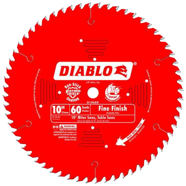 Diablo FRE-D1060X 10in X 60T ATB Fine Finish Saw Blade