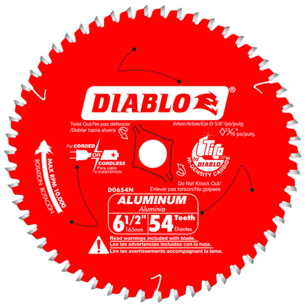 Diablo FRE-D0654N 6-1/2in X 54T Aluminum Cutting Saw Blade