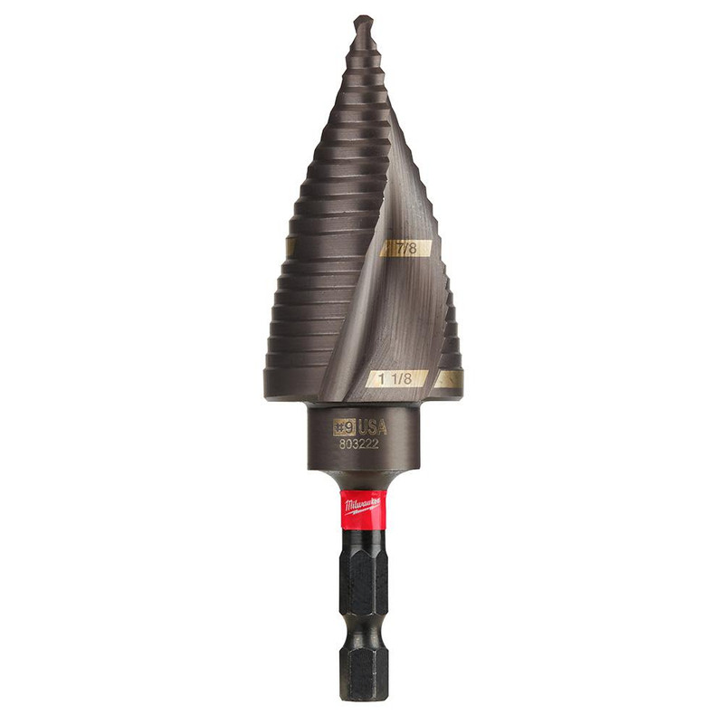 Milwaukee MIL-48-89-9249 7/8 in. - 1-1/8 in. #9 Shockwave Impact Duty Titanium Step Bit