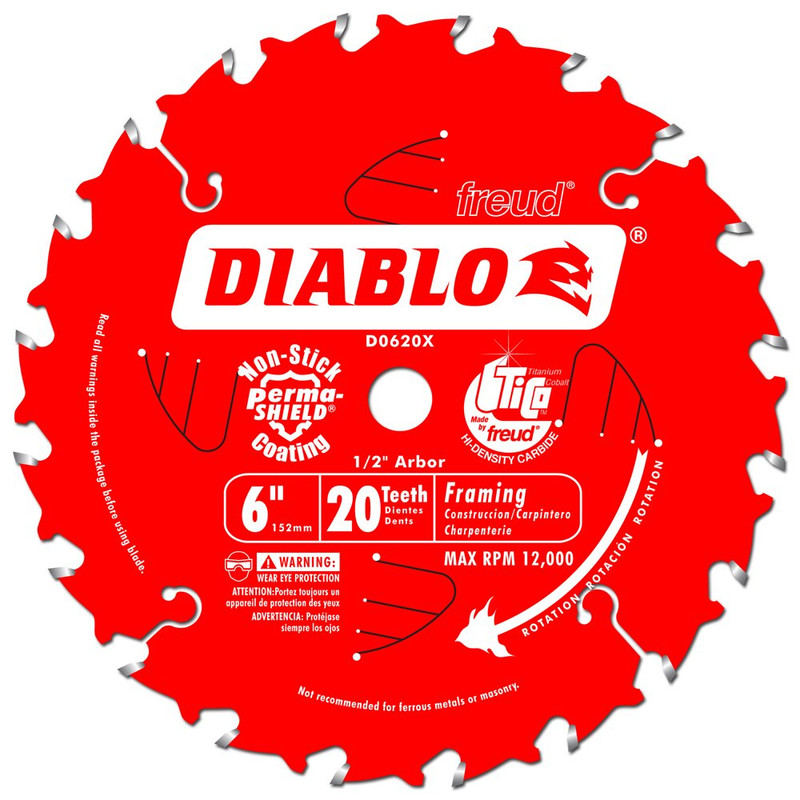 Diablo FRE-D0620X 6in X 20T ATB Trim Saw Blade