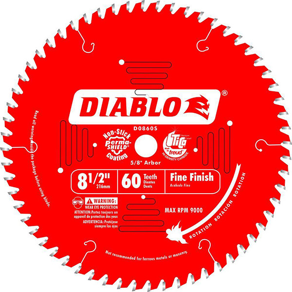 Diablo FRE-D0860S 8-1/2in X 60T Finishing Saw Blade