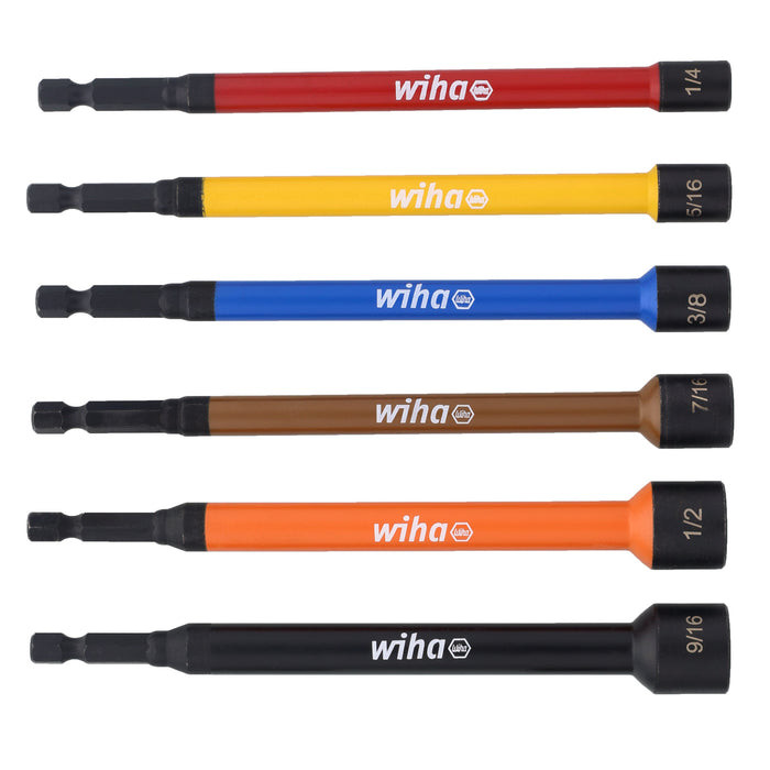 Wiha Tools WIHA-70486 Magnetic Nut Setter Color 6-Piece Set - SAE