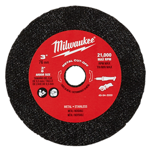 Milwaukee MIL-49-94-3000 3in Metal Cut Off Wheel 3Pk
