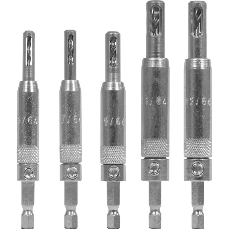 Dimar DIM-40050 Snappy 5Piece Self Centering Hinge Drill Bit Set, Spring Loaded