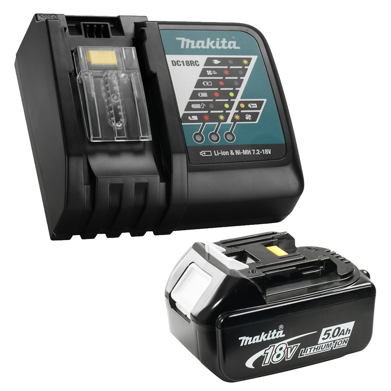 Makita MAK-Y-00309 18V Li-Ion 5.0Ah Battery & Rapid Charger Starter Kit