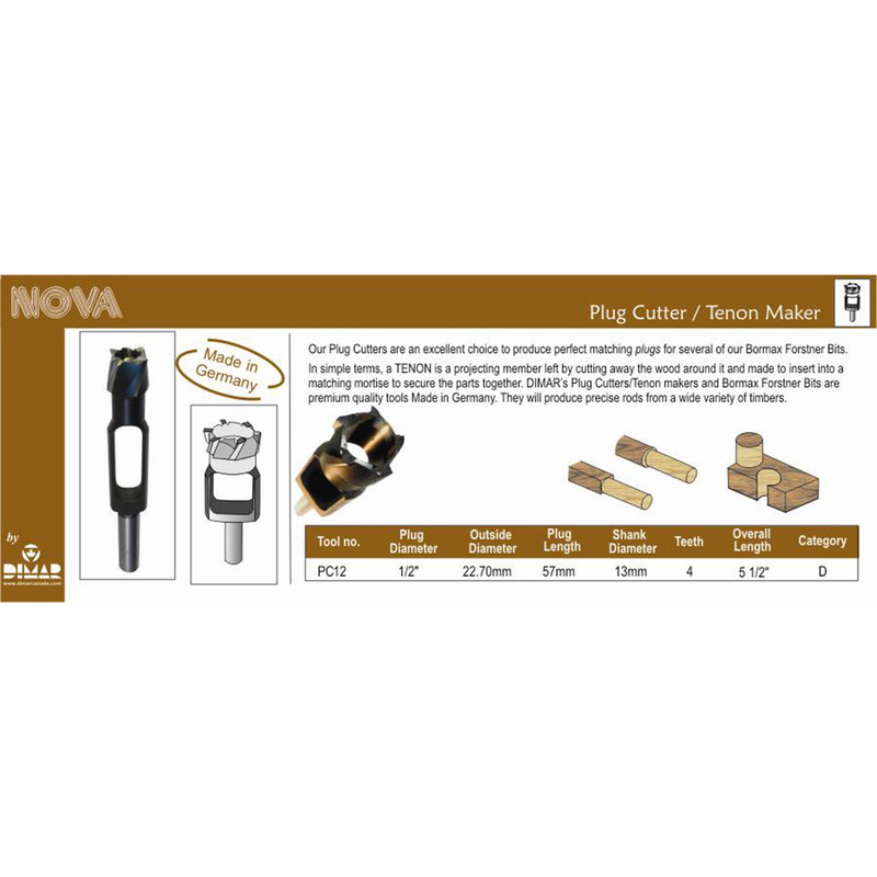Dimar DIM-PC12 1/2in Plug Cutter / Tenon Maker