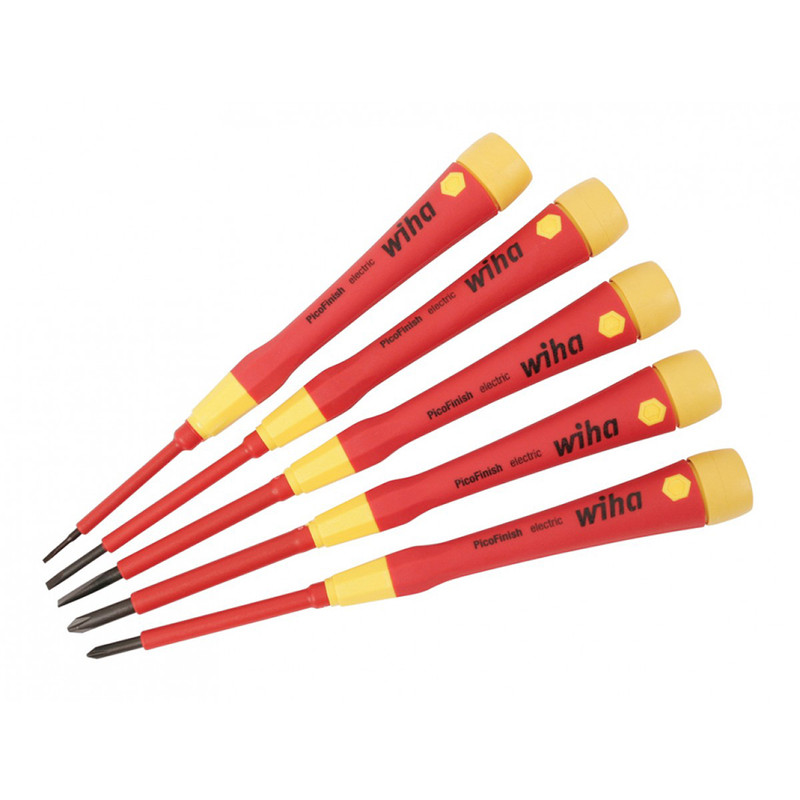 Wiha Tools WIHA-32085 Insulated PicoFinish Slotted/Philips 5pc Screwdriver Set