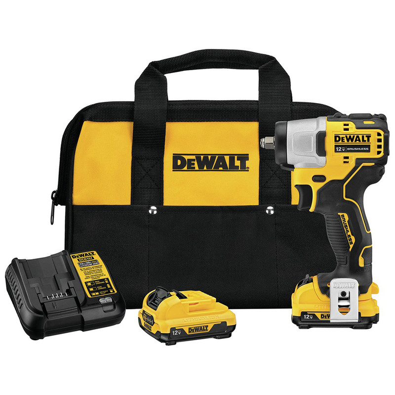 DEWALT DEW-DCF902F2 12V MAX Brushless Cordless 3/8in Impact Wrench 2x 2.0Ah Kit
