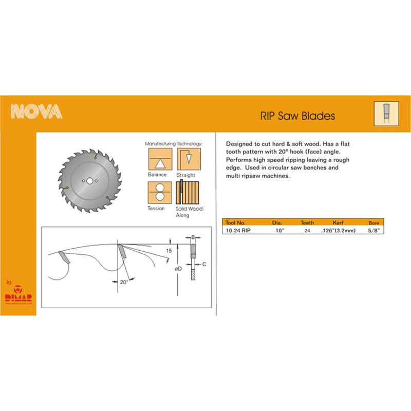 Dimar DIM-10-24 RIP 10in 24-Teeth C/T Rip Saw