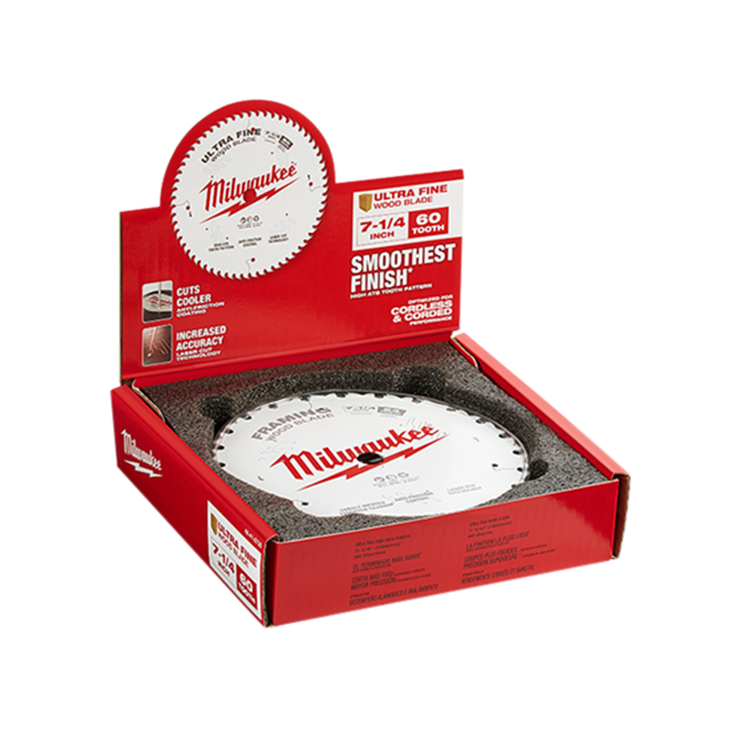 Milwaukee MIL-48-41-0730 7-1/4in 60T Ultra Fine Finish Circular Saw Blades (10-Pack)