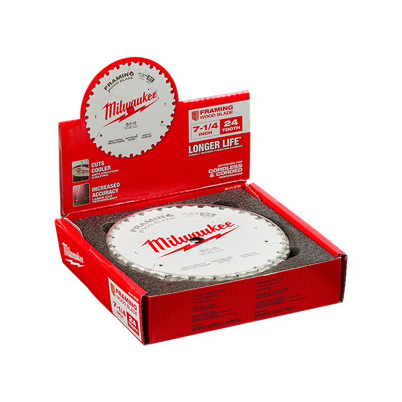 Milwaukee MIL-48-41-0720 7-1/4in 24T Framing Circular Saw Blades (10-Pack)
