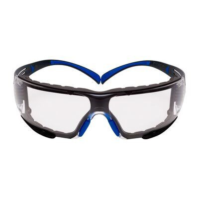 3M-SF401SGAF-BLU-F 3M SecureFit Safety Glasses Blue/Gray, Clear Scotchgard Anti-fog Lens, Foam Gasket