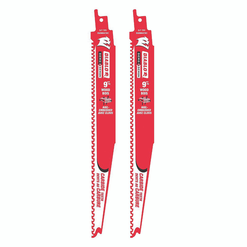 Diablo FRE-DS0906VCWP 9in 6 TPI Steel Demon Carbide Sawzall Reciprocating Saw Blade (2-pk)