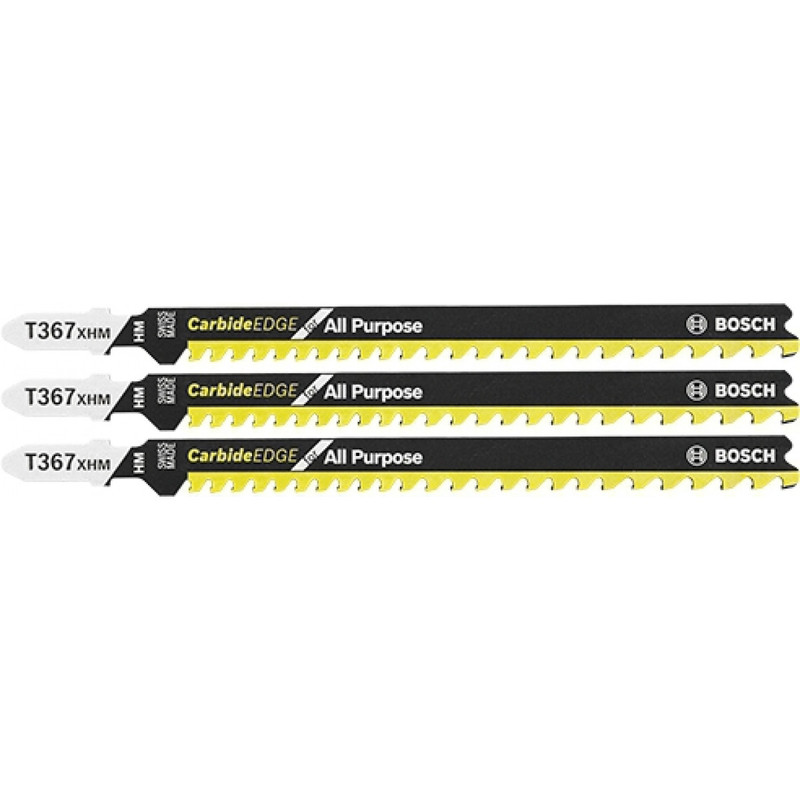 Bosch BOS-T367XHM3 3 pc. 5-1/4in. 5-7 TPI Carbide Edge for All-Purpose T-Shank Jig Saw Blades