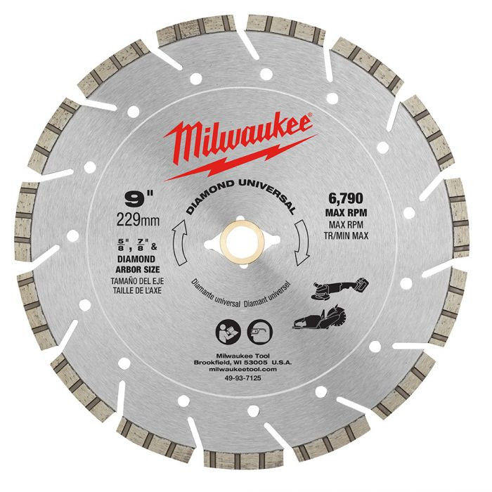 Milwaukee MIL-49-93-7125 9in Diamond Universal Segmented Blade