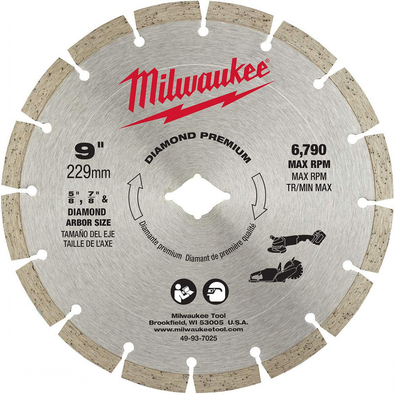 Milwaukee MIL-49-93-7025 9in Diamond Premium Segmented Blade