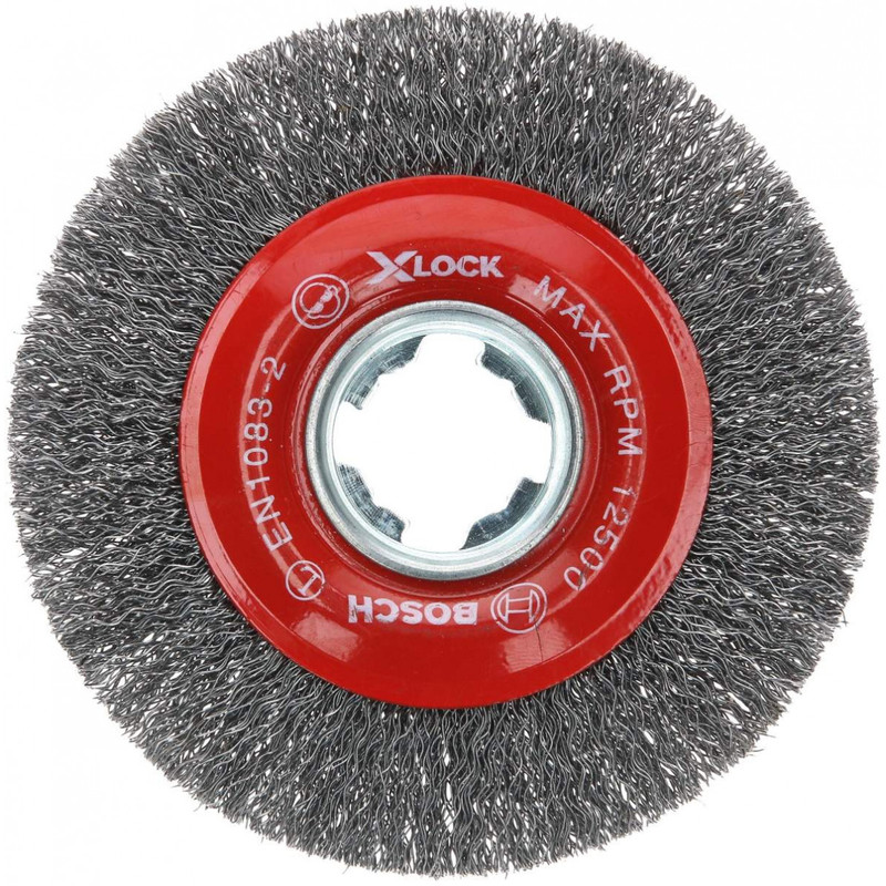 Bosch BOS-WBX418 4-1/2in. Wheel Dia. X-LOCK Arbor Tempered Steel Crimped Wire Wheel